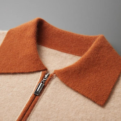 Poloshirt aus 100 % Kaschmir mit Reißverschluss