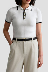 TIMELESS Contrast Elegant Trim Button Up Polo
