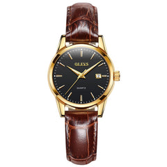 Qlevs- women's genuine leather watch