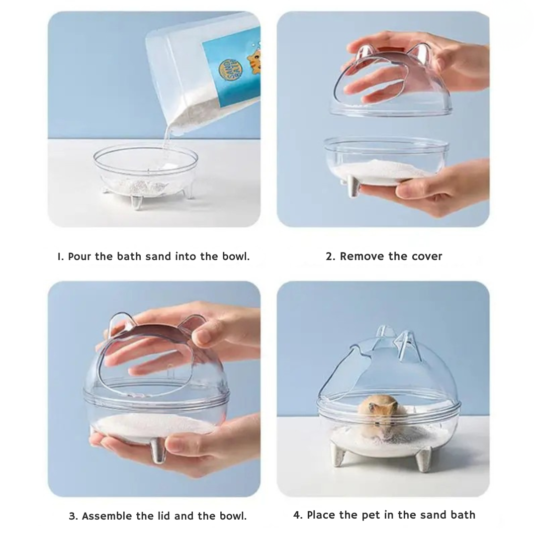 MiniDome™ - Hygienic, tidy and leak-proof sand baths for your hamster